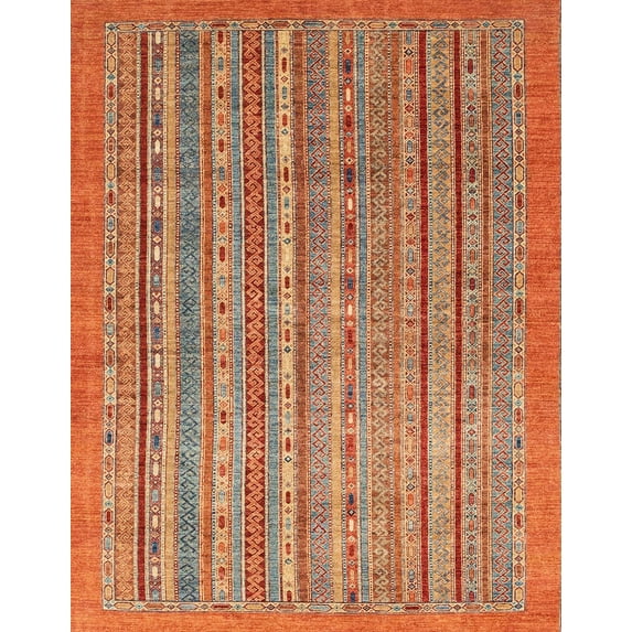 Ahgly Company Machine Washable Indoor Rectangle Abstract Lava Red Area Rugs, 6' x 9'