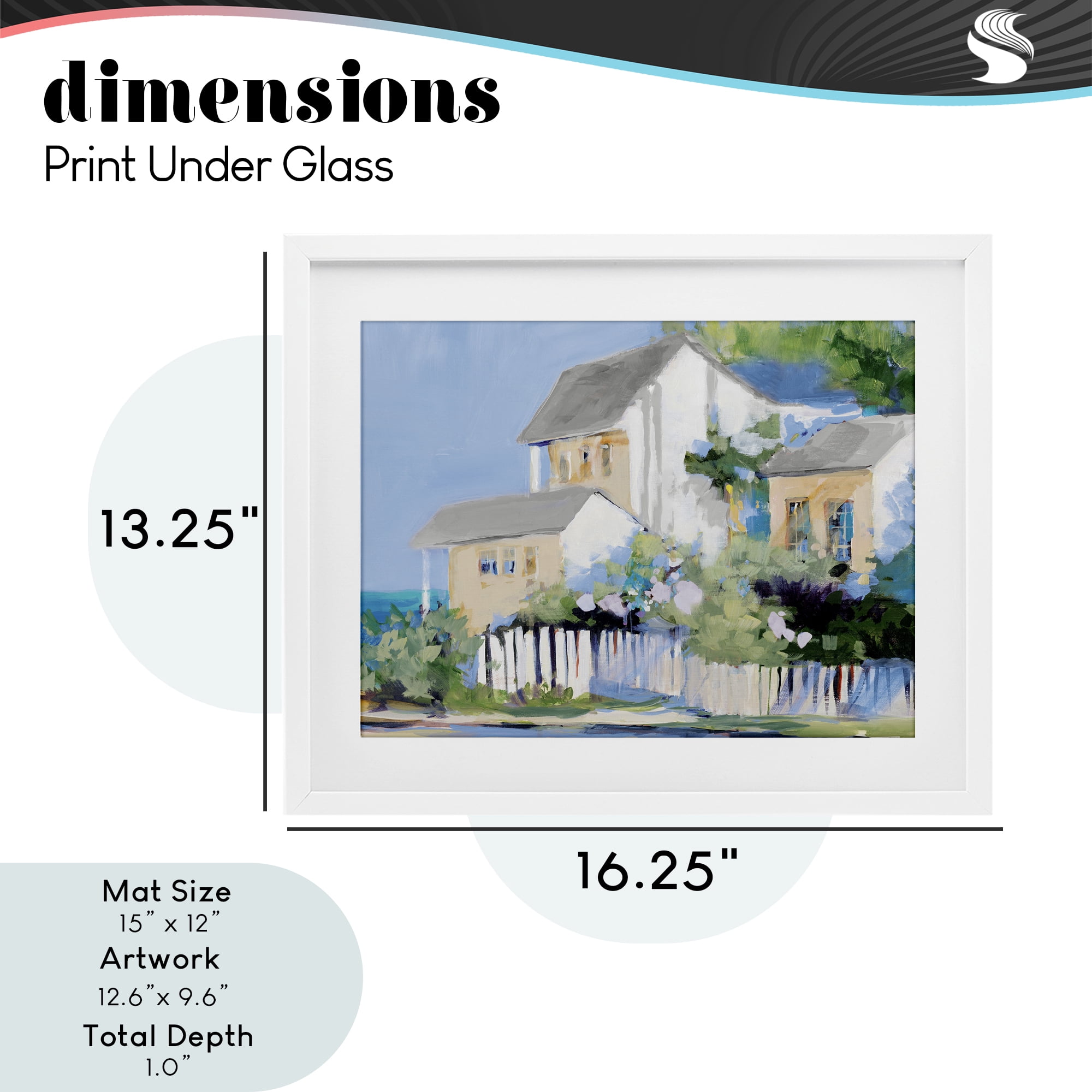 Stupell Industries Living by the Water Cottage White Framed Print Under Glass, design by Jane Slivka
