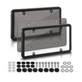 thumbnail image 1 of 2 Pcs License Plate Cover Frame, License Plate Holder, Black Plastic Car Tag Holder, Fits, 1 of 8