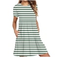 thumbnail image 1 of Hyknon Robes pour Femmes Mode Été Décontractée Robe T-Shirt à Manches Courtes Robes Mini à Étages avec Poches Robes Décontractées Douces et Amples, 1 of 5