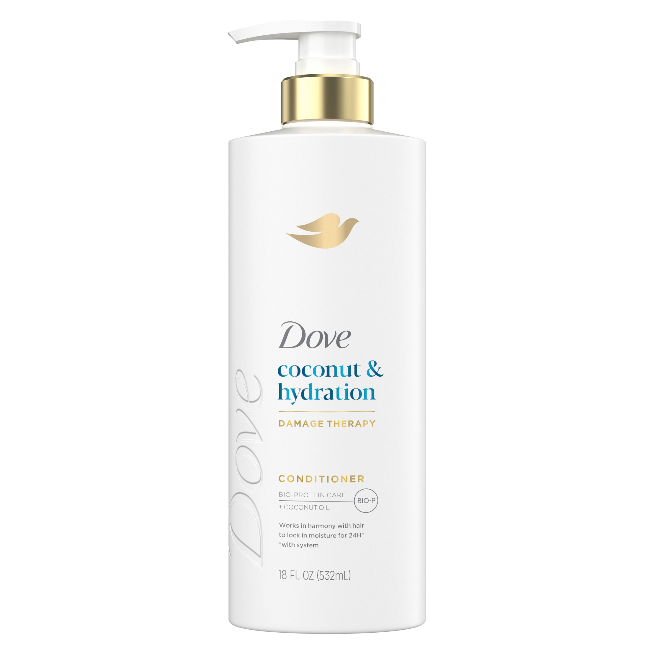 Dove Conditioner for Dry Hair Coconut & Hydration with Bio-Protein Care Technology and Coconut Oil, 18 Fl Oz