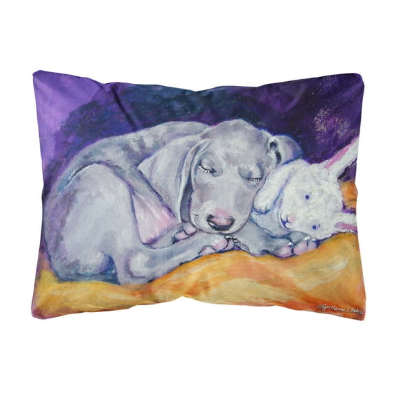 Carolines Treasures 7354PW1216 Weimaraner Snuggle Bunny Canvas Fabric Decorative Pillow, 12H x16W, multicolor