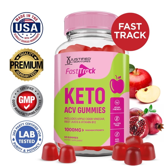 Fast Track Keto ACV Gummies 1000MG Dietary Supplement 60 Gummys