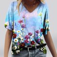 thumbnail image 1 of Fiudx Tops para Mujer Blusas y Blusas con Cuello En V de Manga Corta para Mujer, Informales, a La Moda, Primavera y Verano, 1 of 4