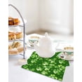 thumbnail image 4 of St. Patrick's Day Kitchen Dish Towels for Drying Dishes Set of 2, Spring Shamrock Leaves Polka Dots Dark Green Waffle Weave Microfiber Hand Tea Bathroom Towels Quick Dry & Absorbent Towel 12x12, 4 of 7