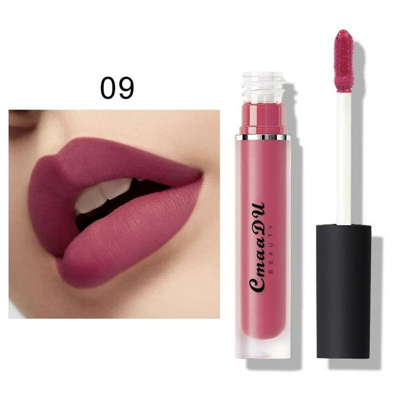 Lipstick, Lip Gloss, Matte Non-Stick Long Lasting Lip Gloss with Pearl Sequins, Shiny Soft Texture, Bright Colorful Lips, Waterproof and Kiss-Proof Makeup Essential