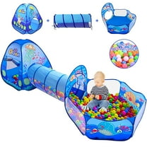 Wilwolfer 3PC Play Tunnul Tent for Kids with Baby Ball Pit Toddlers Playhouse Indoor Outdoor Polyester Toys