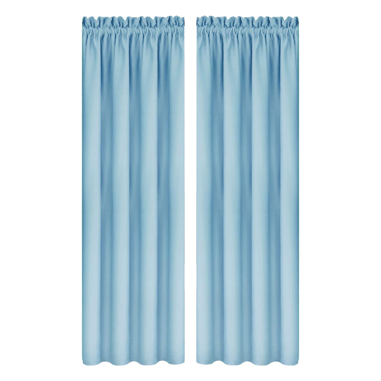 100% Blackout Curtains for Bedroom 84 Inches Long, Back Tab/Rod Pocket Living Room Drapes, Thermal Insulated Blackout Curtains 2 Panels Set, 38" W x 84" L, Light Blue