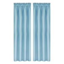 JeashCHAT 2 Panels Blackout Curtains for Bedroom and Living Room, Thermal Insulated Long Curtains Solid Color Rod Pocket Drapes Window Treatments, 84 x 38 inch, Light Blue