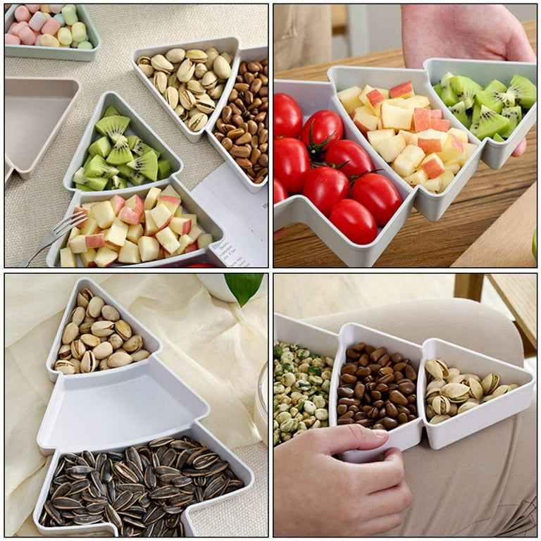 Travelwant Candy and Nut Serving Container, Appetizer Tray with  Lid,Compartment Round Plastic Food Storage Lunch Organizer, Divided  Christmas Keto