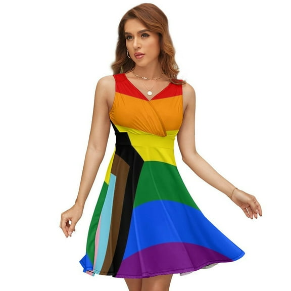 Flag of Progressive Pride Sundress Sleeveless Dress Summer Women Clothes Dress for Women Dresses