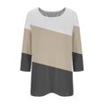 thumbnail image 3 of ZyeKqe Womens 3/4 Sleeve T-Shirts Casual Crew Neck Buttons Cute Tunics Loose Fitted Basic Tee Blouses, 3 of 3