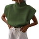thumbnail image 1 of Suéter de invierno Gibobby de lana de colores sólidos para mujer sin mangas verde L, 1 of 5