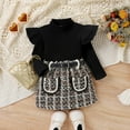 thumbnail image 4 of Godderr Newborn Baby Toddler Girls Plaid Outfits 2PCS Long Sleeves Tops + Skirt Set Toddler Girl Spring Fall Winter Outfit Clothing 6 Months-5 Years, 4 of 8
