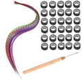 thumbnail image 4 of ETHZZLE 13-Color Synthetic Hair Extensions Kit with Beads and Crochet Hooks, Synthetic Hair Strips for Women’s Parties & Festivals, 4 of 7