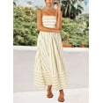 thumbnail image 2 of Chouyatou Women's Striped Back Smocked Maxi Dress Sexy Spaghetti Strap Cut Out Flowy Swing Long Dress, 2 of 5