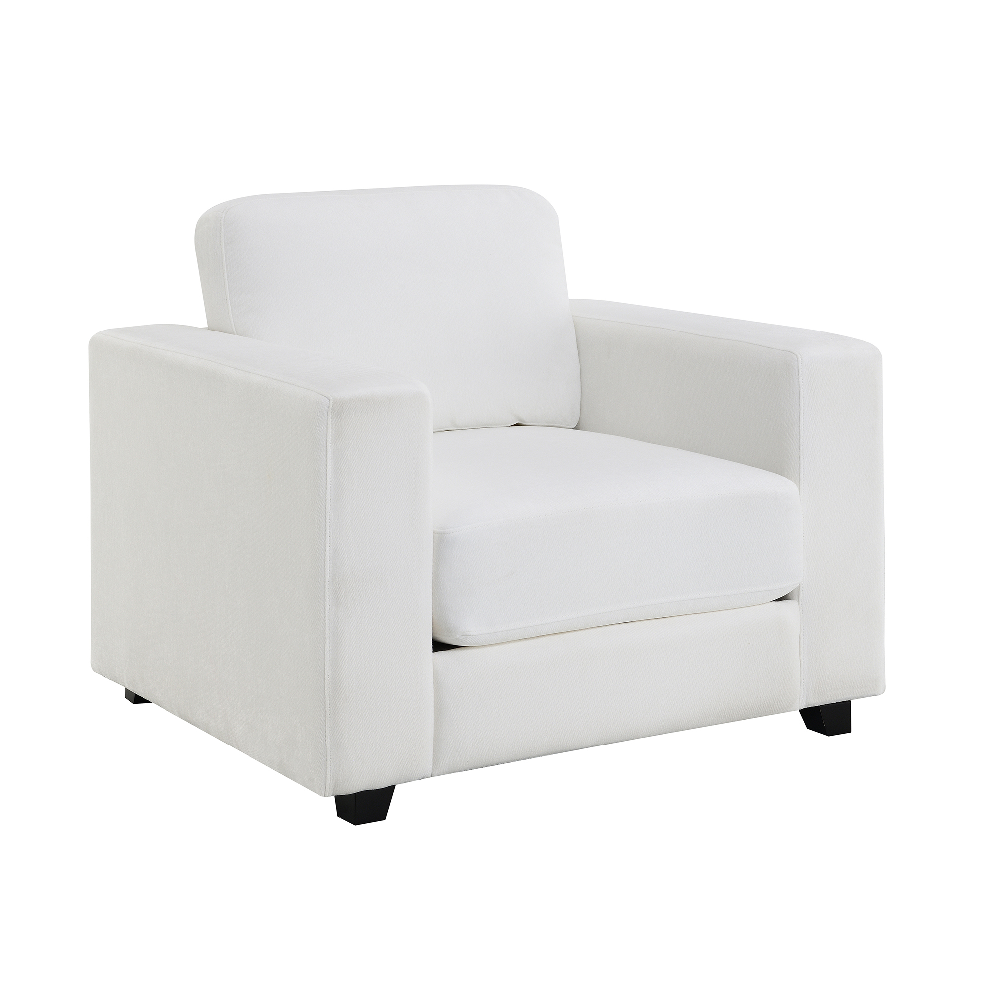 Oversized Accent Chair, Modern Chenille Fabric Upholstered Sofa Chair with Widen Arms, Comfy Armchair Reading Chair for Living Room Bedroom Office, Ivory