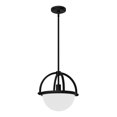 thumbnail image 2 of Hunter - Wedgefield 1-light Matte Black, Medium Size Pendant Light, Dimmable, Formal Style, Sphere Shaped, for Bedrooms, Dining, Living Rooms - 48054, 2 of 7