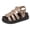 Beige, variant on Women's Leather Platform Gladiator Sandals Open Toe Adjustable Buckle Strap Summer Breathable Beach Sandals Orange Size 8