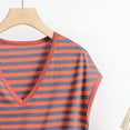 thumbnail image 5 of Women's V-Neck Sleeveless Tee - Breathable Striped Summer Top, Plus Size Loose Fit (XL-8XL, 10 Colors) | Yubnlvae (Red | XXL), 5 of 8