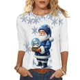 thumbnail image 2 of Mifsaly Christmas Shirts for Women 2025 3/4 Sleeve Crewneck Tunic T-Shirts Xmas Santa Graphic Loose Blouse Festival Party T-Shirt Holiday Fall Winter Outfits 2025, 2 of 6