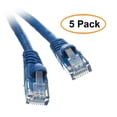 thumbnail image 1 of C&E Cat6 Blue Ethernet Patch Cable, Snagless/Molded Boot, 1 Feet, 5 Pack, 1 of 2