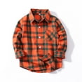 thumbnail image 4 of LLYwey Baby Jackets Winter Toddler Shirt Jacket Plaid Long Sleeve Lapel Button Jacket Kids Boys Girls Coats Fall Tops New Big Boys Long Sleeve Casual Jackets Outwear Orange 2-3T, 4 of 5
