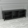 thumbnail image 4 of 70.08 Inch L Modern Storage TV Stand with 5 Open Compartments, Wooden TV Console Table for TVs up to 60 Inch, Entertainment Center for Living Room, Bedroom, Office, Tradition Black, 4 of 9
