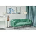 thumbnail image 5 of sofa includes 2 pillows 85.8" green chenille fabric sofa for small spaces 00004, 5 of 9