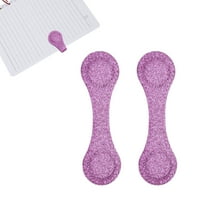 2Pcs Leather Magnetic Bookmark Double-Sided Magnet Book Marker Clip Gift for Book Lovers(Glitters Light Purple)