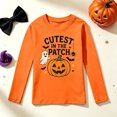 thumbnail image 5 of Kiijoy Girls Halloween Long Sleeve T Shirt Kids Cotton T-Shirt Top, Orange, Sizes 2-13, 5 of 6