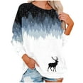 thumbnail image 2 of 2023 Chandail en Molleton de Noël pour Femmes en Liquidation Mode Imprimé de Noël Manches Longues Blouse Col Rond Chandail Décontracté, 2 of 4