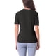 thumbnail image 3 of Camiseta básica de mujer INSPIRE CHIC, cuello redondo, manga corta, textura, color negro, 3 of 6