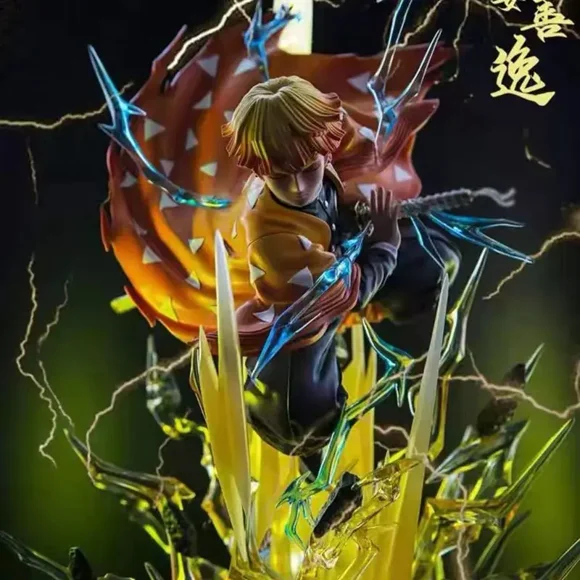 Demon Slayer Agatsuma Zenitsu Pvc Action Figures Thunderclap And Flash Effect Anime Kimetsu No Yaiba Figurine Model Toys Gift