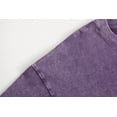 thumbnail image 4 of Giffimy Women's Purple Floral Book Line Art Vintage Washed T-Shirt Short Sleeve Relaxed Fit Top, 4 of 6