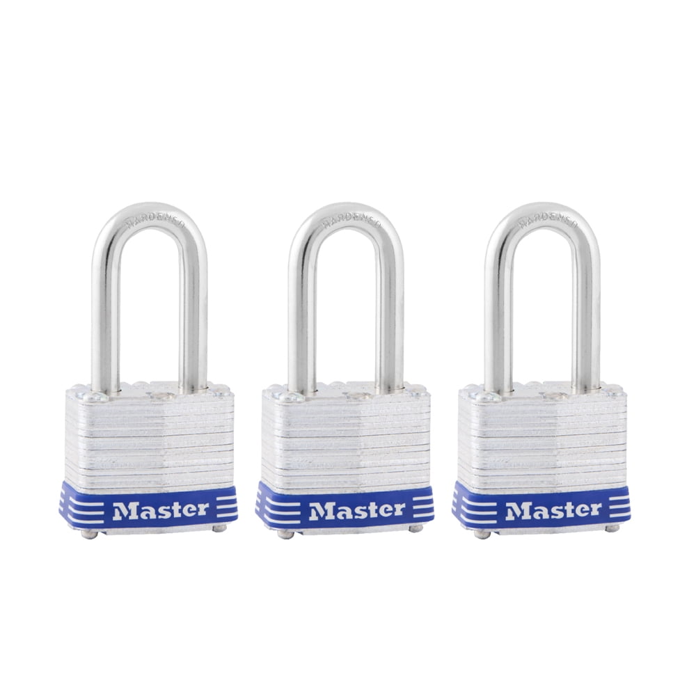 Master Lock 3TRILF Outdoor Padlock with Key, 3 Pack KeyedAlike
