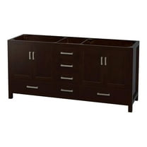 Wyndham Collection Sheffield 71" Wood Double Bathroom Vanity in Espresso
