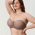 thumbnail image 4 of DELIMIRA Women's Cosnufy Strapless Bra Sheer Mesh Plus Size Unlined Underwire Bras, 4 of 6