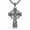 Celtic Cross 2, variant on Celtic Cross Necklace for Men Women, Platinum Plated with Natural Malachite, 22"+2" Chain, Vintage Irish Gift
