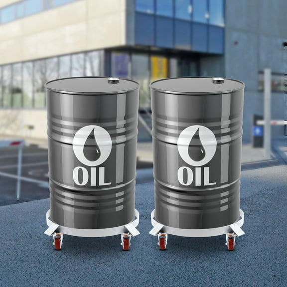 55 Gal Drum Dolly Heavy Duty Barrel Cart 1200 lbs with Swivel Casters Steel 27.08*27.08*7.36in