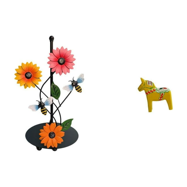 Soporte de papel higiénico,Soporte para toallas de papel de encimera,Figura de escritorio,Estatua de caballo Dala tradicional sueca,artesanía,Figura creativa de caballo de Dalecarlian