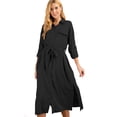 thumbnail image 1 of Vestido midi camisero negro AMAD Casual para mujer Talla S, 1 of 5