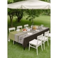 thumbnail image 4 of Outdoor Tablecloth with Umbrella Hole for Patio/Picnic/Party/Camping, Sage Green Floral Waterproof Table Cloth Rectangle Table Cover Washable, Modern Farmhouse Leaves Brown Striped (60"x 102"), 4 of 8