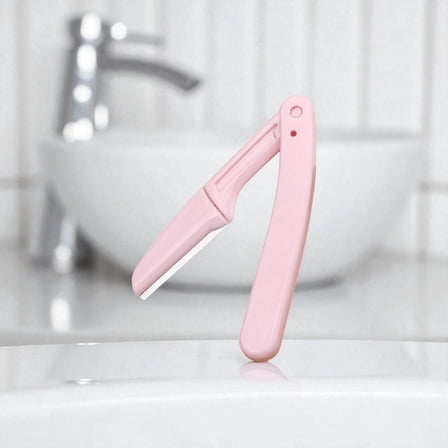 Pink Foldable Eyebrow Razor Safe Trimmer for Women Essential Makeup Tool Perfectly Groomed Brows Fabric Shaver Epilator