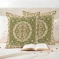 thumbnail image 3 of Classical Floral Pillow Covers 2 Pack Vintage Green Ethnic Bohemian Pastoral Pillowcase Waterproof Outdoor Throw Pillow Cover for Patio Garden Square Cushion 24”x24”, 3 of 9