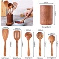 thumbnail image 2 of Wooden Spoons For Cooking 6 Pack Wooden Utensils For Kitchen Natural Teak Wooden Gift, 2 of 5