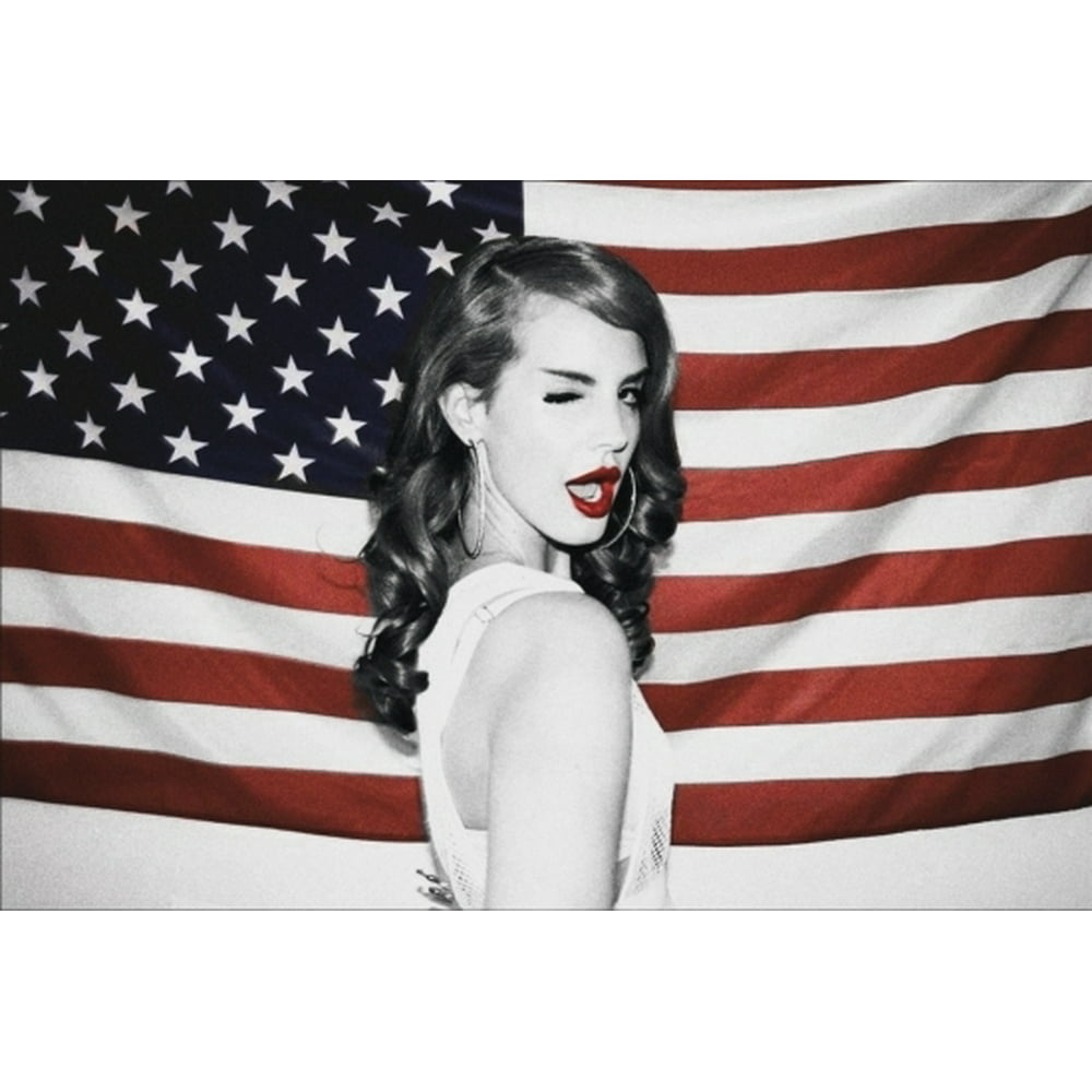 Lana Del Rey Flag Laminated Poster (36 x 24)