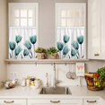 thumbnail image 3 of Teal Tulip Curtain Valances Set X-ray Flower Transparent Floral Plant Kitchen Curtains 36&nbsp;inch Length Rod Pocket Valance and Tiers 3 Piece Set Small Bedroom Bathroom Laundry Decor, 3 of 9