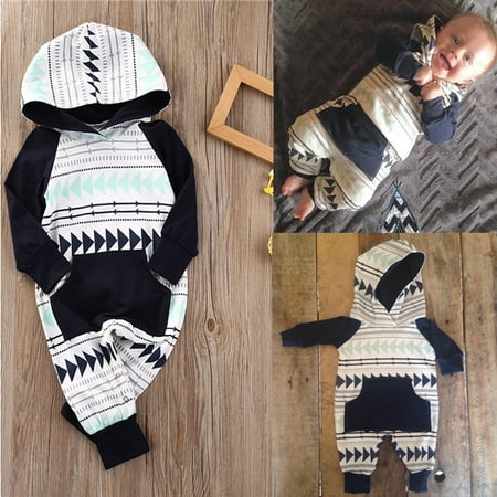 NEW Baby Boys Girls Infant Hooded Xmas Gift Romper Jumpsuit Bodysuit Clothes Outfits