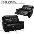 thumbnail image 4 of LVUYOYO Home Theater PU Leather Manual Recliner Loveseat, Black, 4 of 8